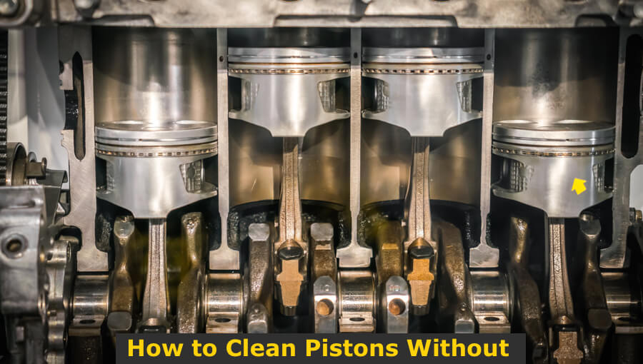 Cleaning piston in the engine.