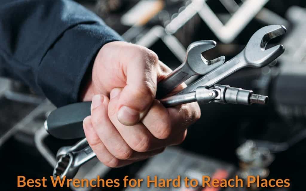 Mechanic holding the special-designed wrenches.