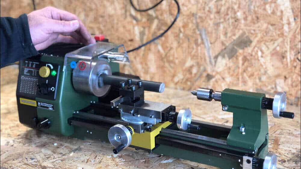 Testing the metal lathe machine.